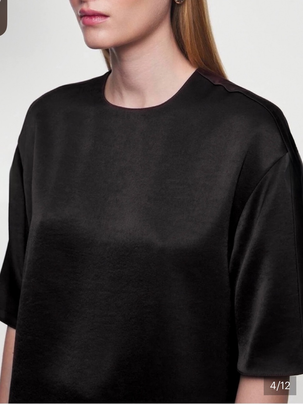 Vince Black Satin Blouse Top New with Tags